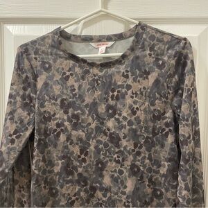 Joe Fresh Floral Watercolor Mesh Long Sleeve